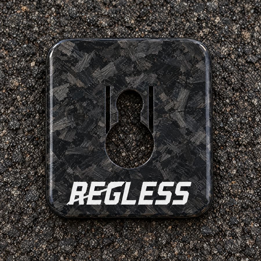 Regless square in marbled forged carbon